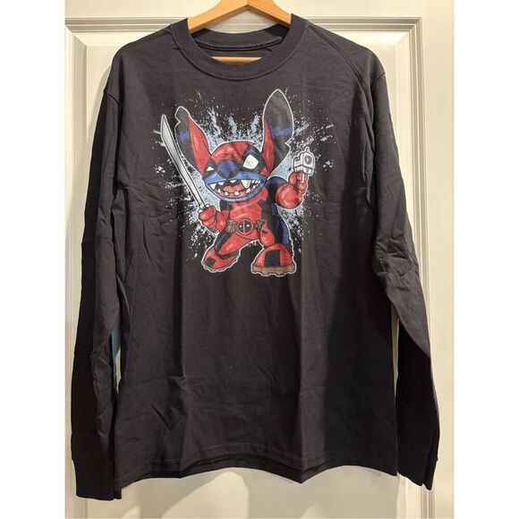 Deadpool x Stitch Long Sleeve size Medium - Picture 1 of 2